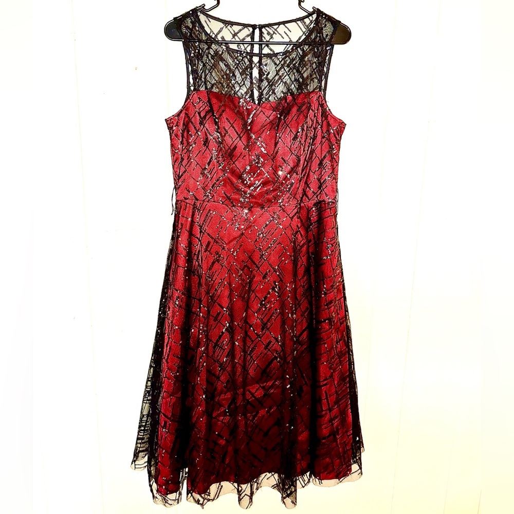 Sequin and Lace Evening Dress